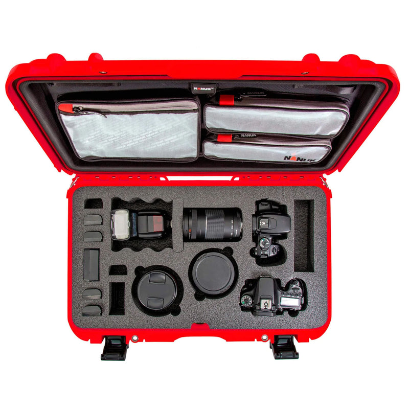 Nanuk 935 Case with Lid Organiser for 2 Bodies DSLR Camera (Red)