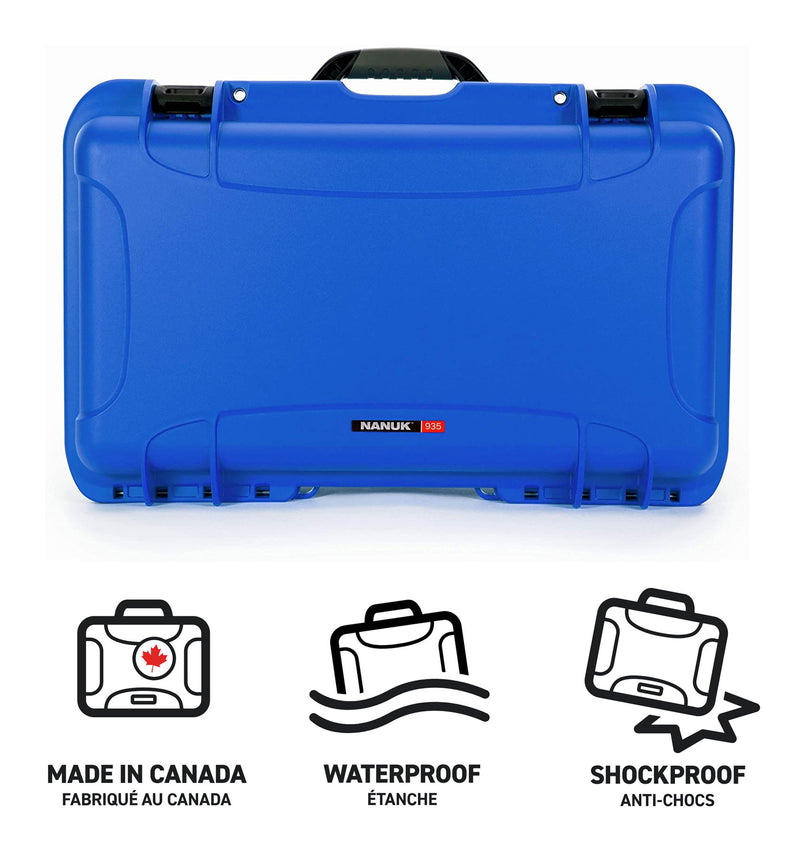 Nanuk 935 Pro Photo Case with Lid Organiser and Padded Divider (Blue)