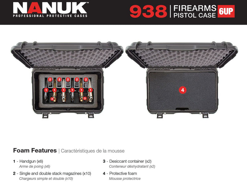 Nanuk 938 6 UP Gun Case (Orange)