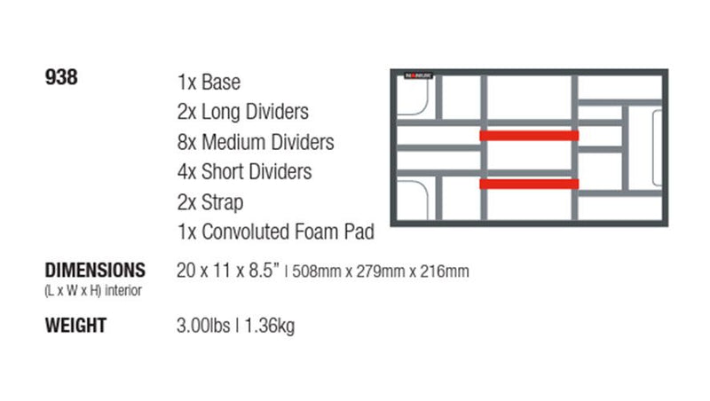 Nanuk 938 Padded Divider for 938 Nanuk Case