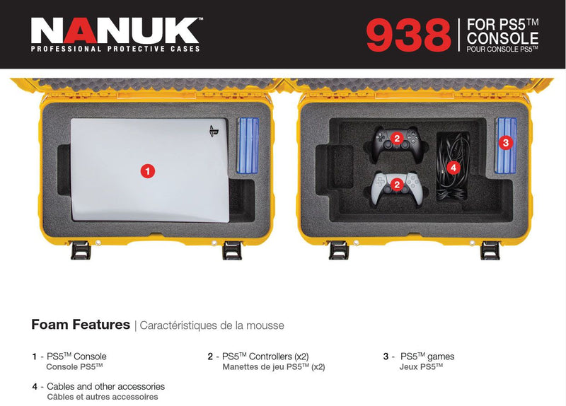 Nanuk 938 Case for PlayStation 5 (PS5) Console (Black)