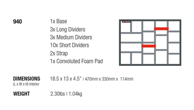 Nanuk 940 Padded Divider for 940 Nanuk Case