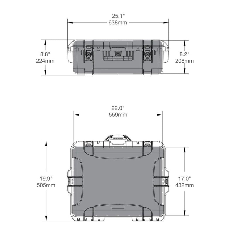 Nanuk 945 Case with Cubed Foam 4 Parts (Graphite)