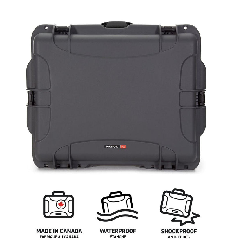 Nanuk 960 Case with Lid Organiser and Padded Divider (Graphite)