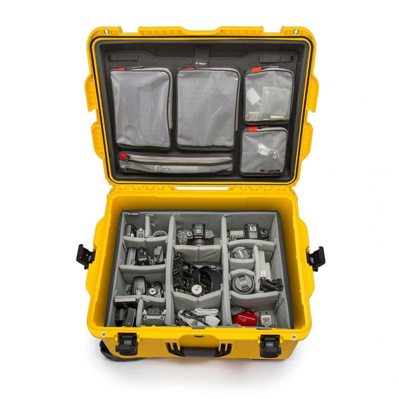 Nanuk 960 Case with Lid Organiser and Padded Divider (Yellow)