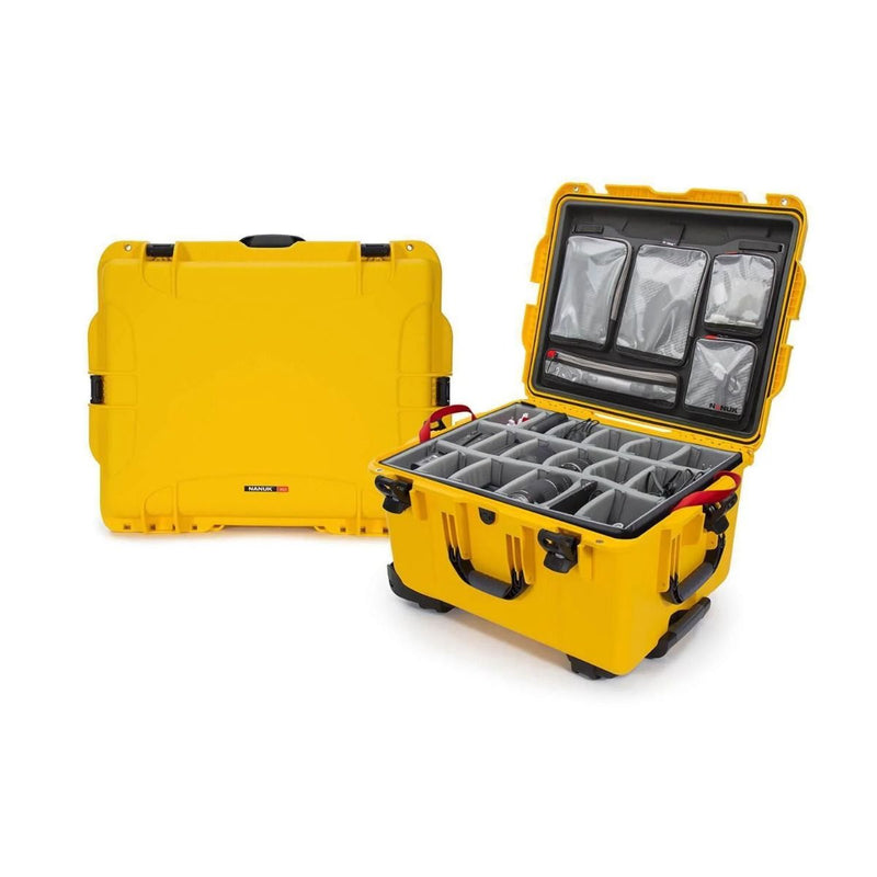 Nanuk 960 Case with Lid Organiser and Padded Divider (Yellow)