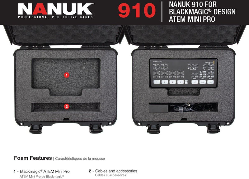 Nanuk 910 Case for Blackmagic Design ATEM Mini Pro (Black)