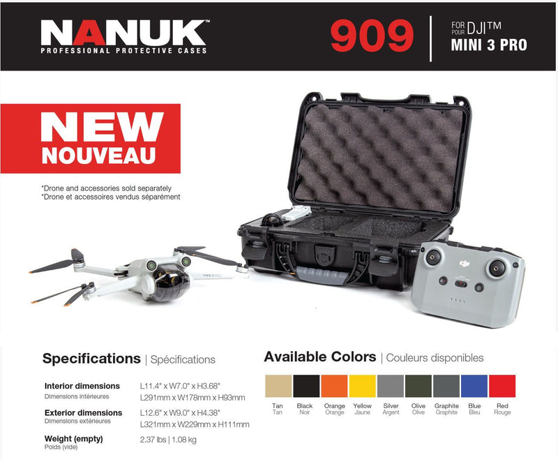 Nanuk 909 Case for DJI Mini 3 Pro (Black)