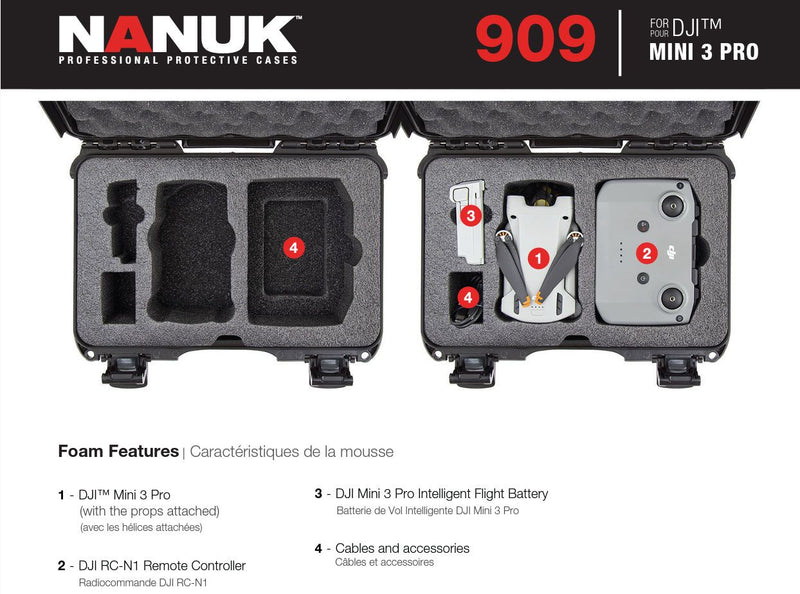 Nanuk 909 Case for DJI Mini 3 Pro (Silver)