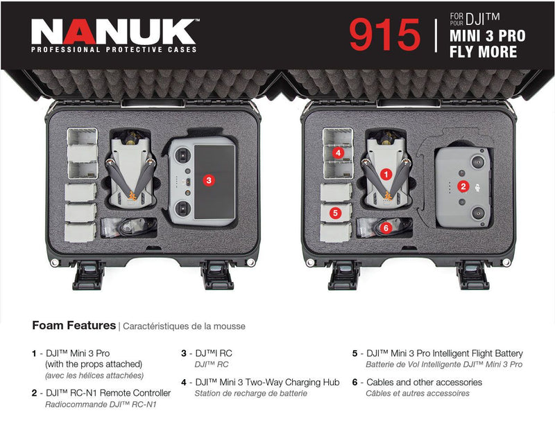 Nanuk 915 Case for DJI Mini 3 Pro Fly More (Black)