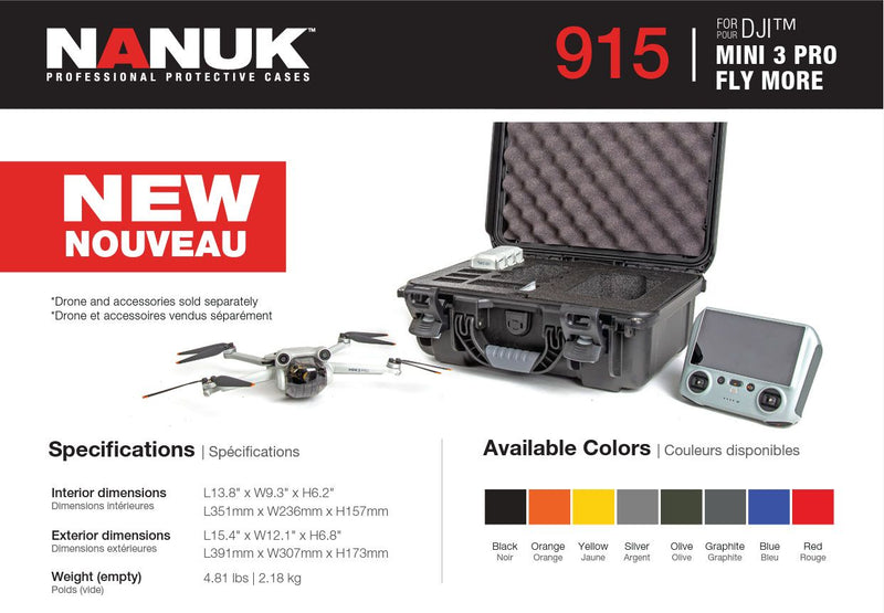 Nanuk 915 Case for DJI Mini 3 Pro Fly More (Olive)