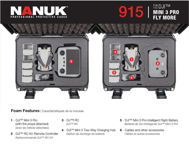 Nanuk 915 Case for DJI Mini 3 Pro Fly More (Orange)