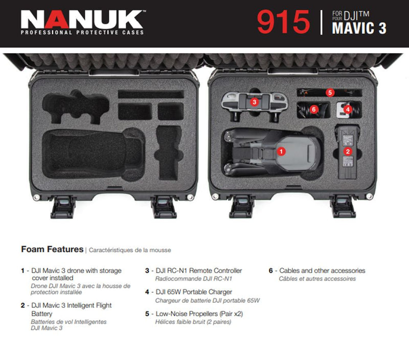 Nanuk 915 Case for DJI Mavic 3 (Black)