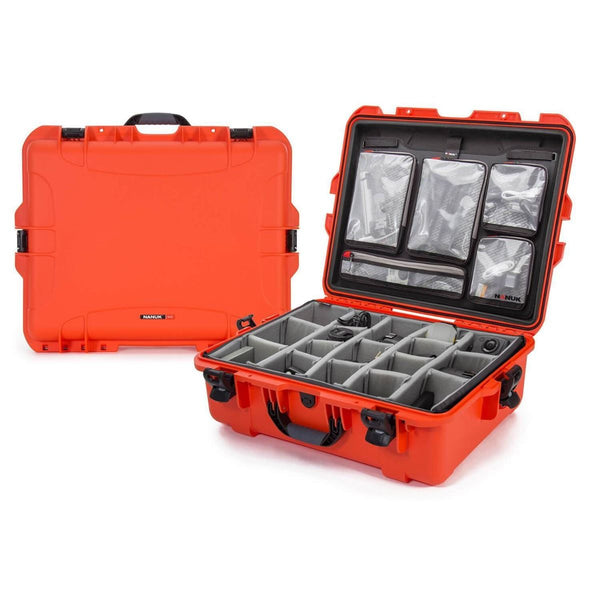 Nanuk 945 Pro Photo Case with Lid Organiser and Padded Divider (Orange)