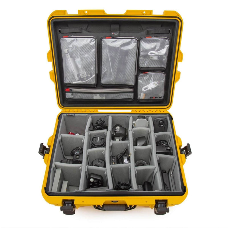 Nanuk 945 Pro Photo Case with Lid Organiser and Padded Divider (Yellow)