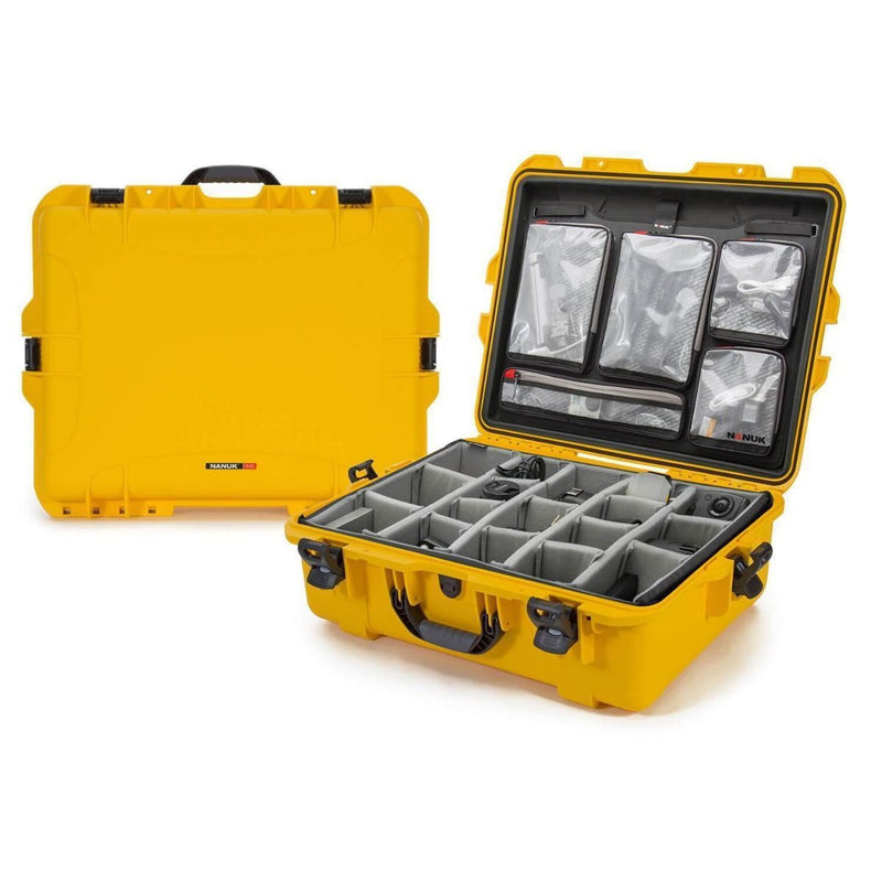 Nanuk 945 Pro Photo Case with Lid Organiser and Padded Divider (Yellow)