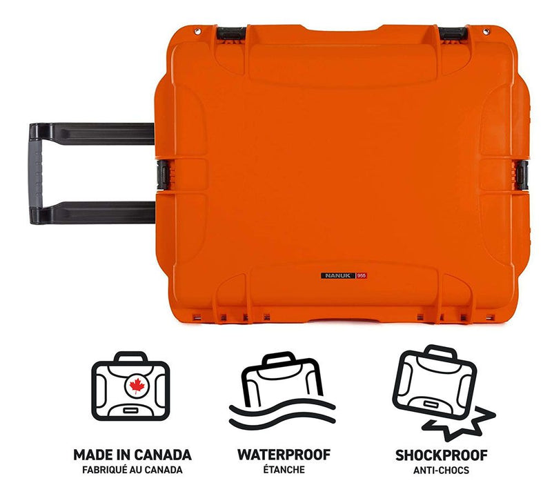 Nanuk 955 Case with Padded Divider and Lid Organiser (Orange)