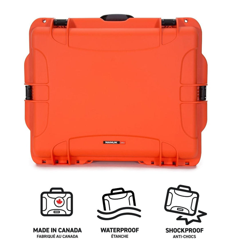 Nanuk 960 Case with Cubed Foam (Orange)