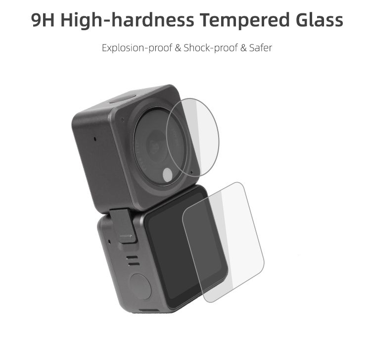 Sunnylife Screen Tempered Glass Film for DJI Action 2 Power Combo Version (2 Sets)