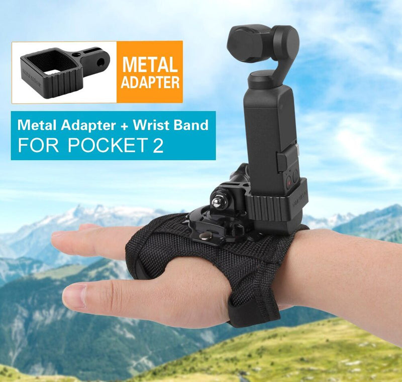 Sunnylife Aluminum Alloy 1/4 Adapter + Adjustable Comfortable Wrist Band for Pocket 2