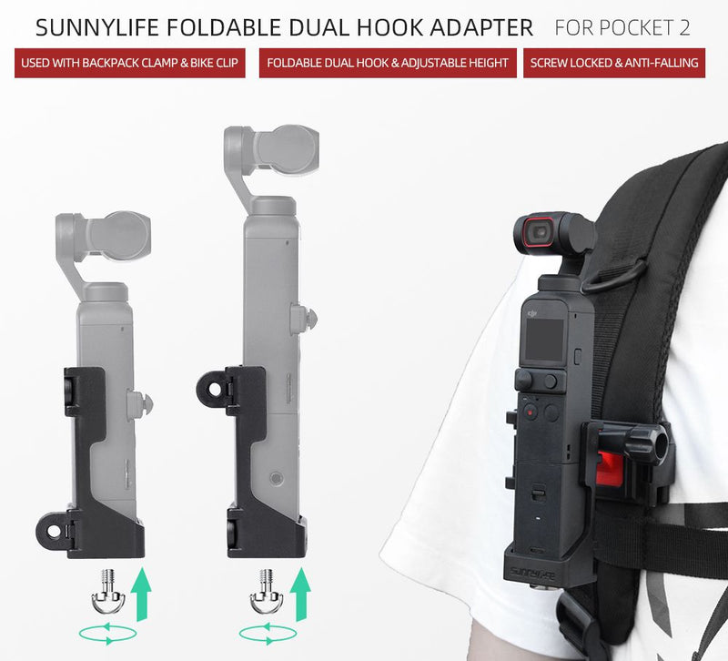 Sunnylife Foldable Dual Hook Adapter Base for Pocket 2