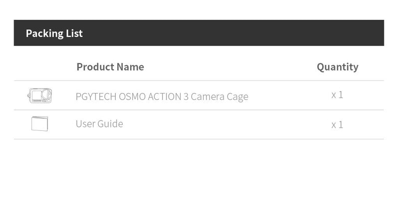 PGYTECH Camera Cage for Osmo Action 3