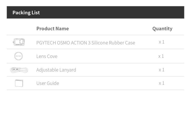 PGYTECH Silicone Rubber Case (Black) for Osmo Action 3