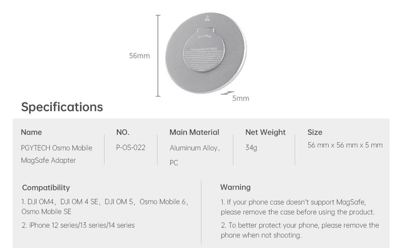 PGYTECH Osmo Mobile MagSafe Adapter