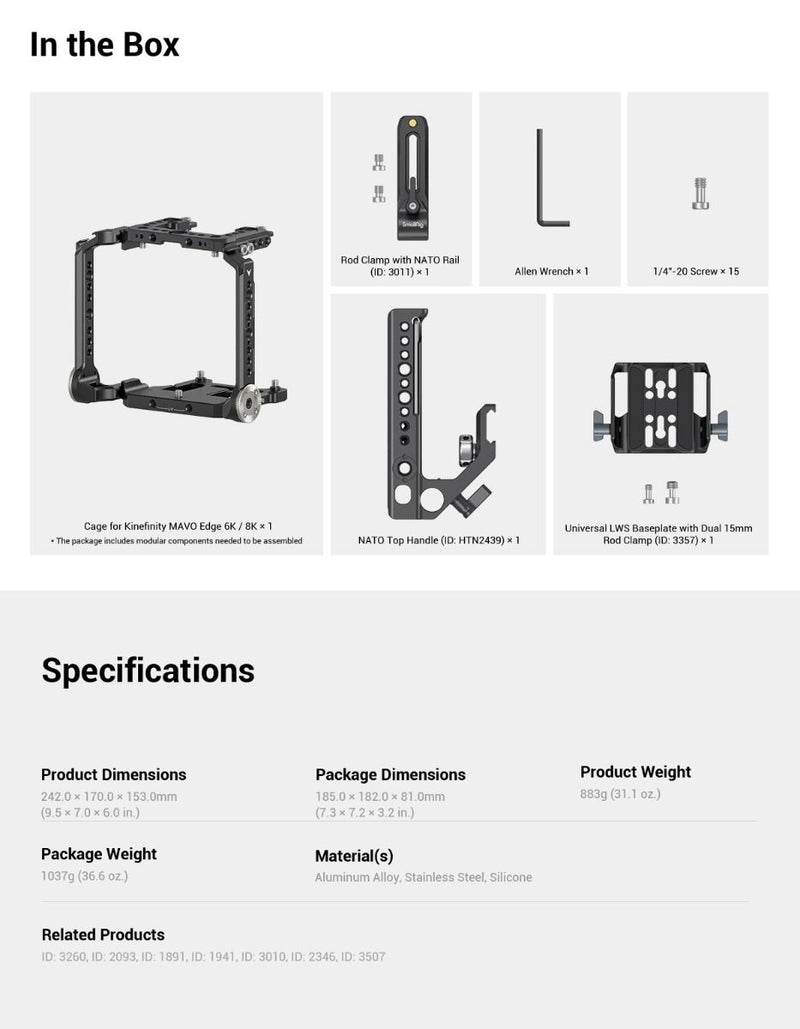 SmallRig Camera Cage Kit for Kinefinity MAVO Edge 6K/8K 3897