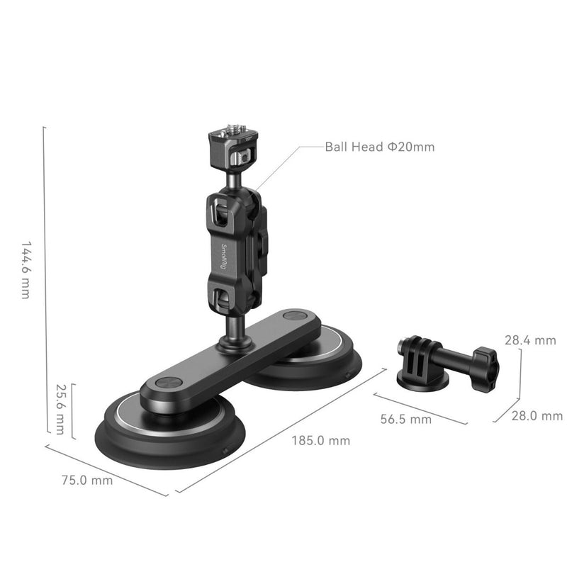 SmallRig Dual Magnetic Suction Cup Mounting Support Kit for Action Cameras 4467