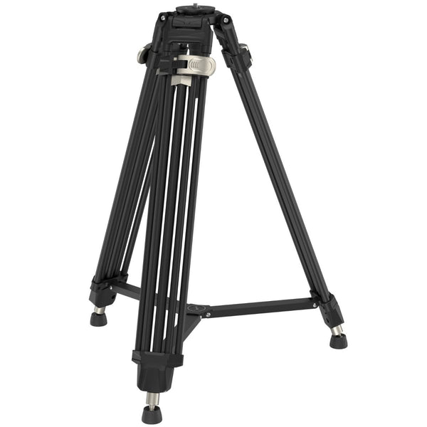 SmallRig FreeBlazer Heavy-Duty Aluminum Alloy Tripod AD-80 4164, shown fully extended with a high-end video camera, demonstrating its high payload capacity.