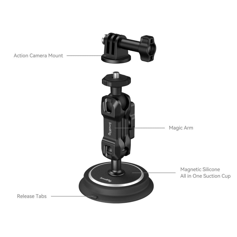 SmallRig Magic Arm Magnetic Suction Cup Mounting Support Kit for Action Cameras 4466