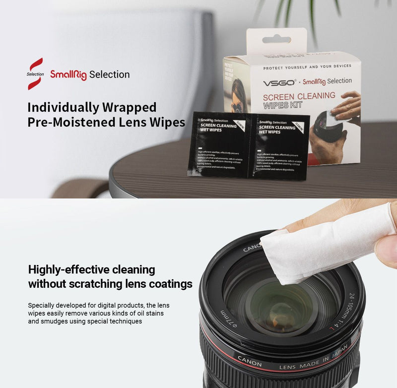 VSGO & SmallRig Selection Lens Cleaning Wipe 3308