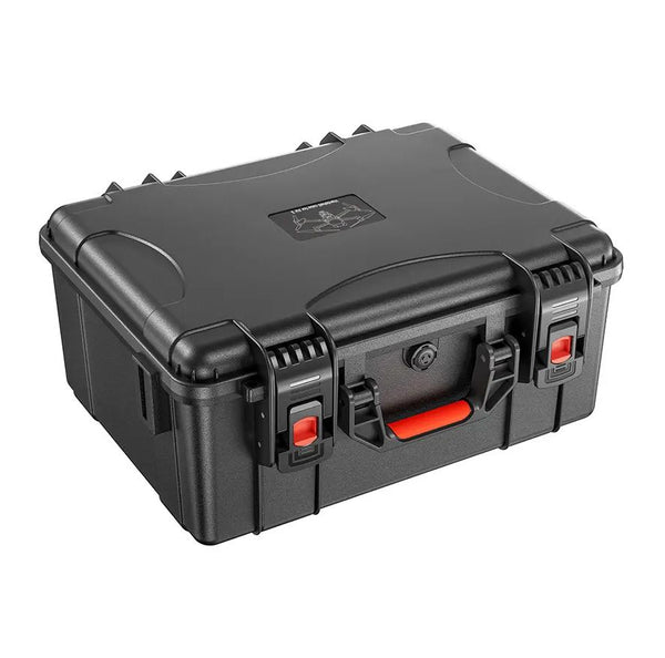 Close-up view of the STARTRC DJI Air 3 Hard Case, highlighting its high-strength ABS material, waterproof design, and comfortable handle