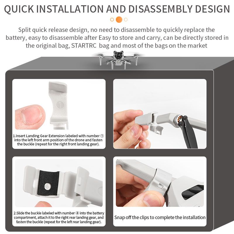 STARTRC Landing Gear Extensions for DJI Mini 4 Pro