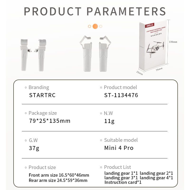 STARTRC Landing Gear Extensions for DJI Mini 4 Pro