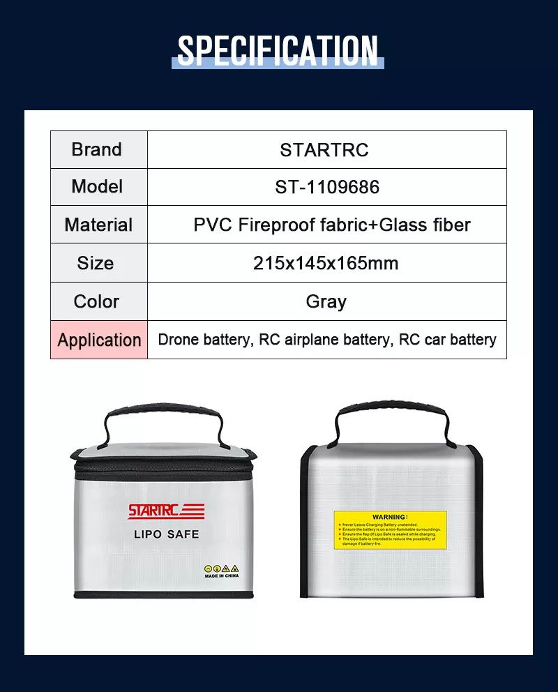 STARTRC Li-Po Safe Bag for DJI Series Drone Battery