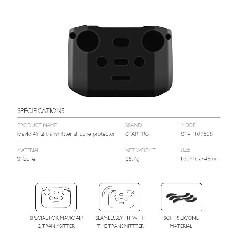 STARTRC Controller Silicone Protector for RC-N1 Remote Controller (Black)