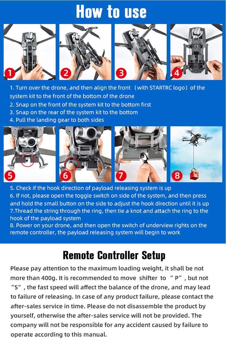 STARTRC Air-Dropping System with Landing Gear for DJI Mavic 2 Pro/Zoom