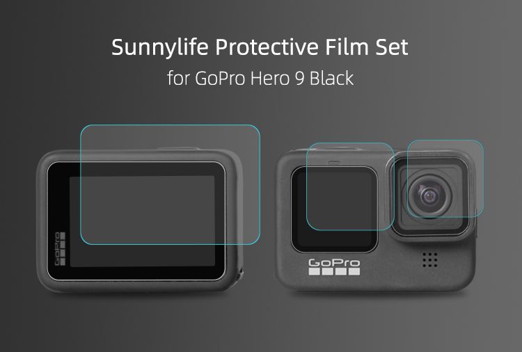 Sunnylife Tempered Glass Film Screen Protector for GoPro HERO9 Black (2+2+2)