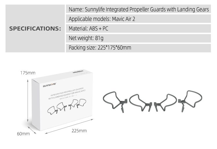 Sunnylife Propeller Guards for Mavic Air 2 (Grey)