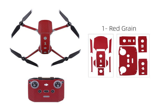 Sunnylife Protective PVC Stickers Skin for Mavic Air 2 (Red Grain)