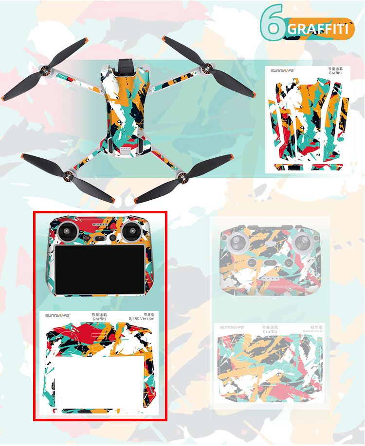 Sunnylife Skin Sticker for Mini 3 (Drone+DJI RC Remote) Graffiti