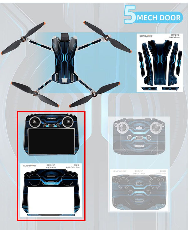 Sunnylife Skin Sticker for Mini 3 (Drone+DJI RC Remote) Mech Door