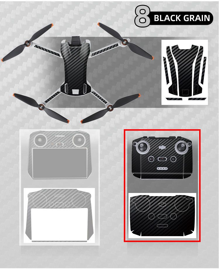 Sunnylife Skin Sticker for Mini 3 (Drone+RC-N1 Remote) Black Grain