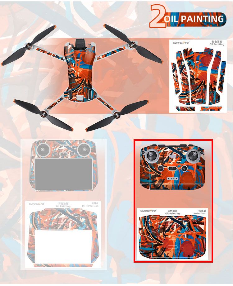 Sunnylife Skin Sticker for Mini 3 (Drone+RC-N1 Remote) Oil Painting