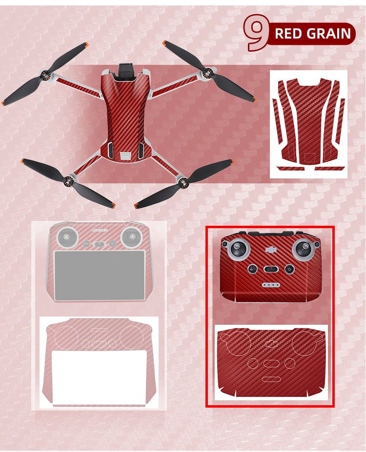 Sunnylife Skin Sticker for Mini 3 (Drone+RC-N1 Remote) Red Grain