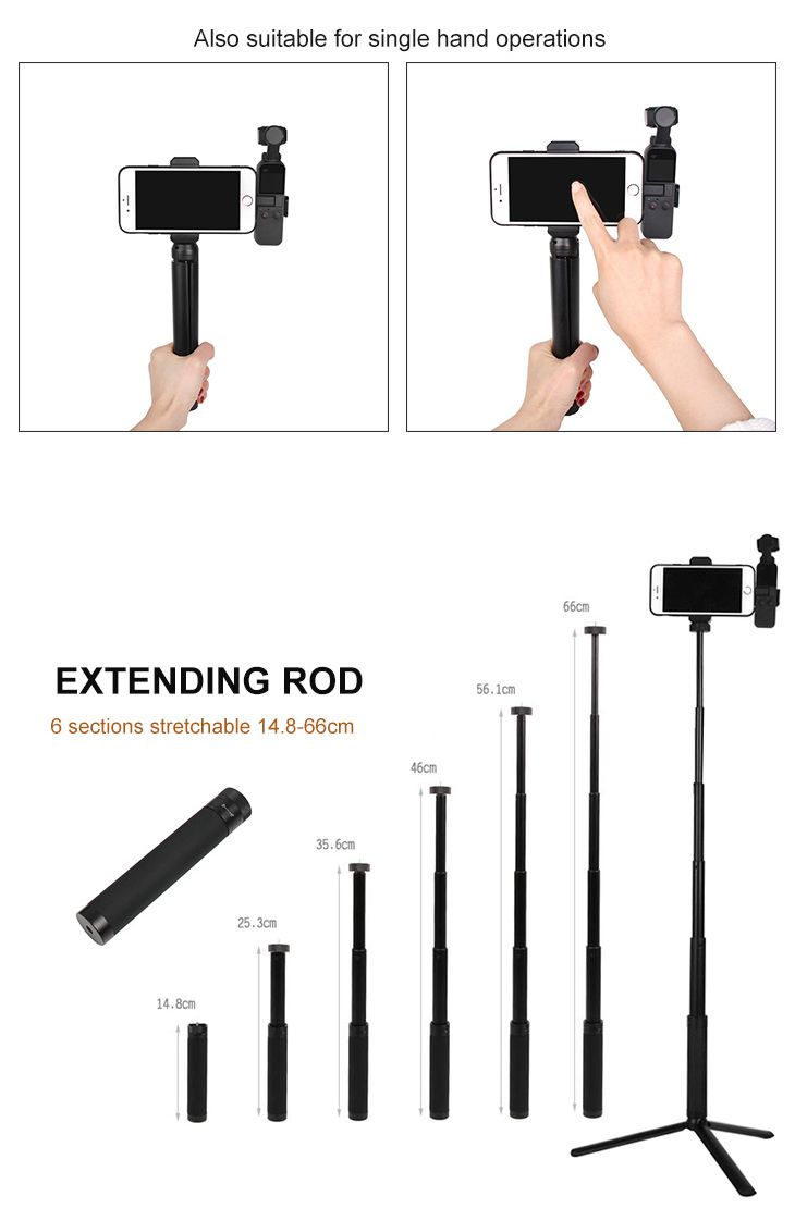 Sunnylife Smartphone Holder + Extending Rod + Tripod for Osmo Pocket / Pocket 2