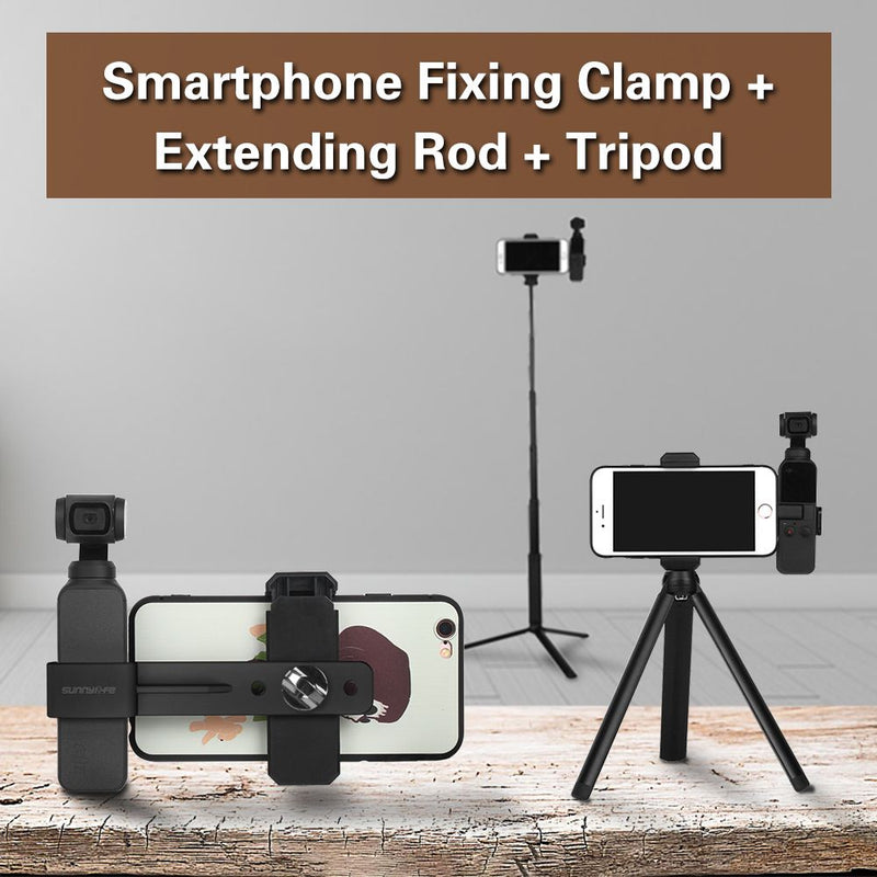 Sunnylife Smartphone Holder + Extending Rod + Tripod for Osmo Pocket / Pocket 2