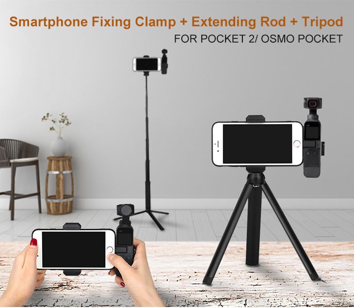 Sunnylife Smartphone Holder + Extending Rod + Tripod for Osmo Pocket / Pocket 2